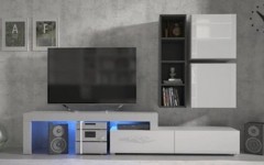 Σύνθετο σαλονιού MILANO 235-280 Λευκό - Μαύρο Σύνθετο σαλονιού MILANO 235-280 Λευκό - Μαύρο